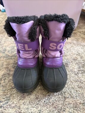Sorel Purple and Black Kids Snow Boots